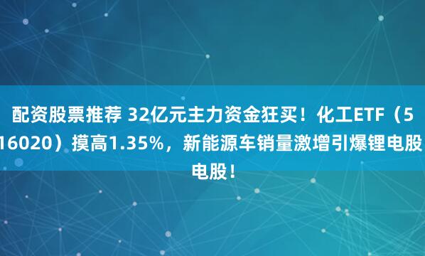 配资股票推荐 32亿元主力资金狂买！化工ETF（516020）摸高1.35%，新能源车销量激增引爆锂电股！